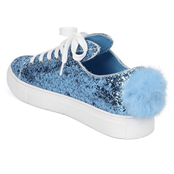 Women’s Blue bunny glitter sneakers - Picture 3 of 6